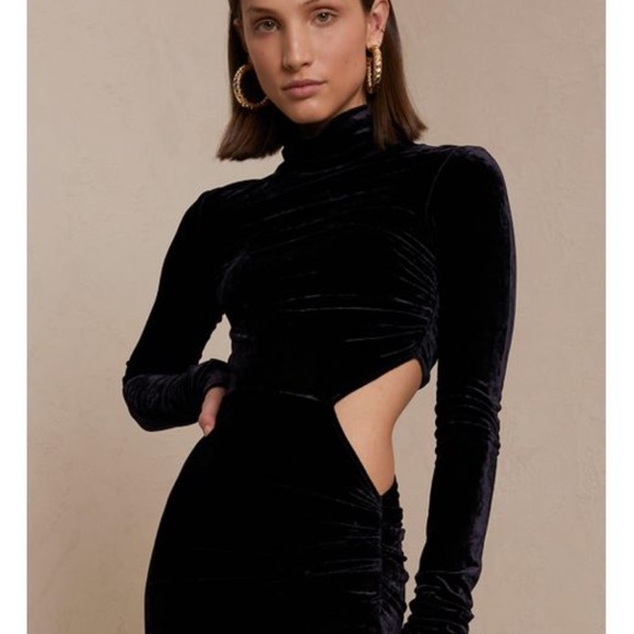 A.L.C Velvet Cutout Dress - Picture 1 of 3